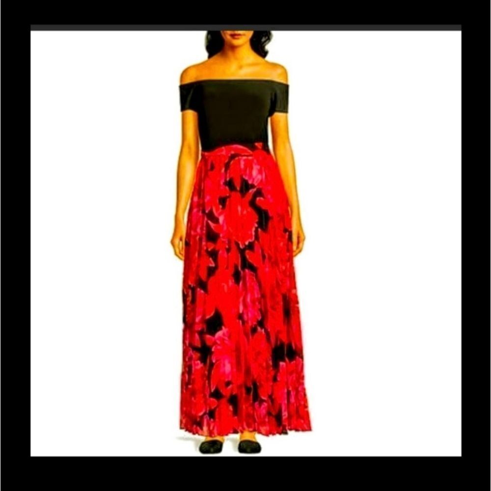 Premier Amour poppy flower design maxi dress